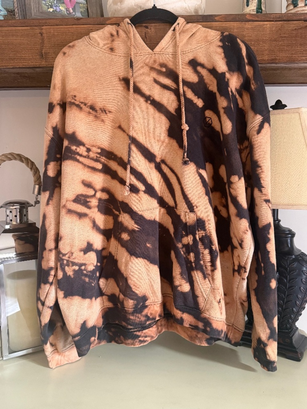 Standard Cloth Bleach Reverse Tie-Dye Pullover Hoodie - XL